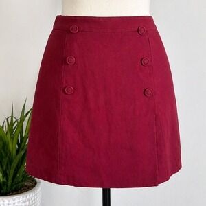 Talbots Size 18W Burgundy A-Line Skirt Preppy Chic Minimalist Coastal Grandma